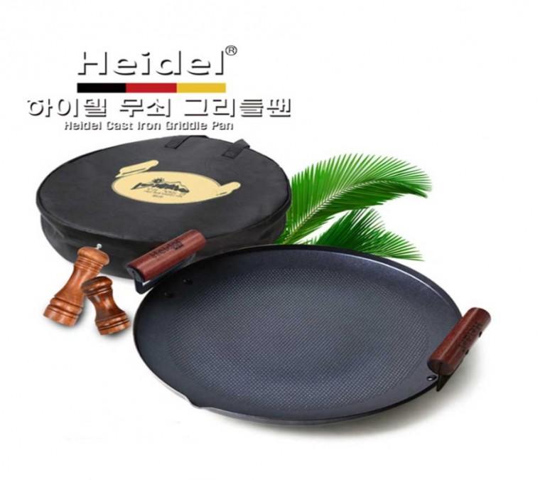 국산 양면 압도적 무쇠 솥뚜껑불판 하이델 그리들팬 38cm