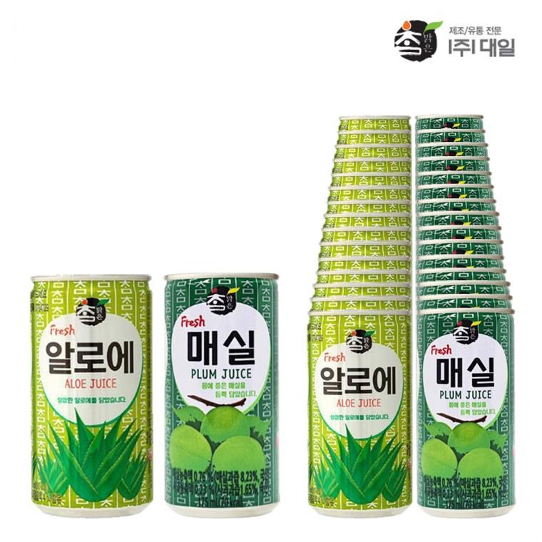 대일 참맑은 알로에+매실 혼합 175ml x (각15개)총30개 알로에맛 매실음료 캔음료 혼합세트