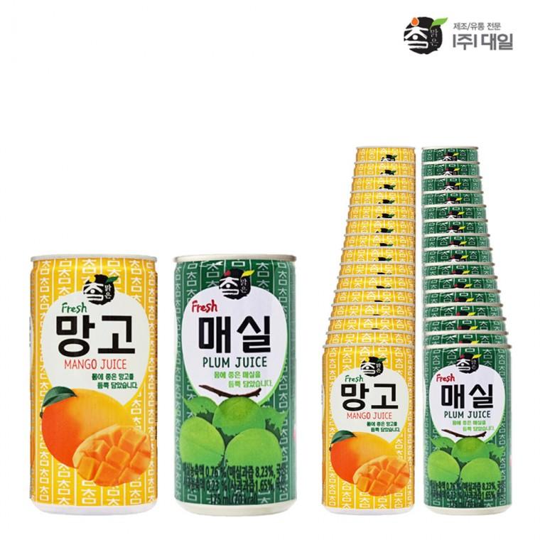 대일 참맑은 망고175 매실175ml X 각15개 (총30개) 캔음료 작은캔 혼합캔음료 참맑은혼합