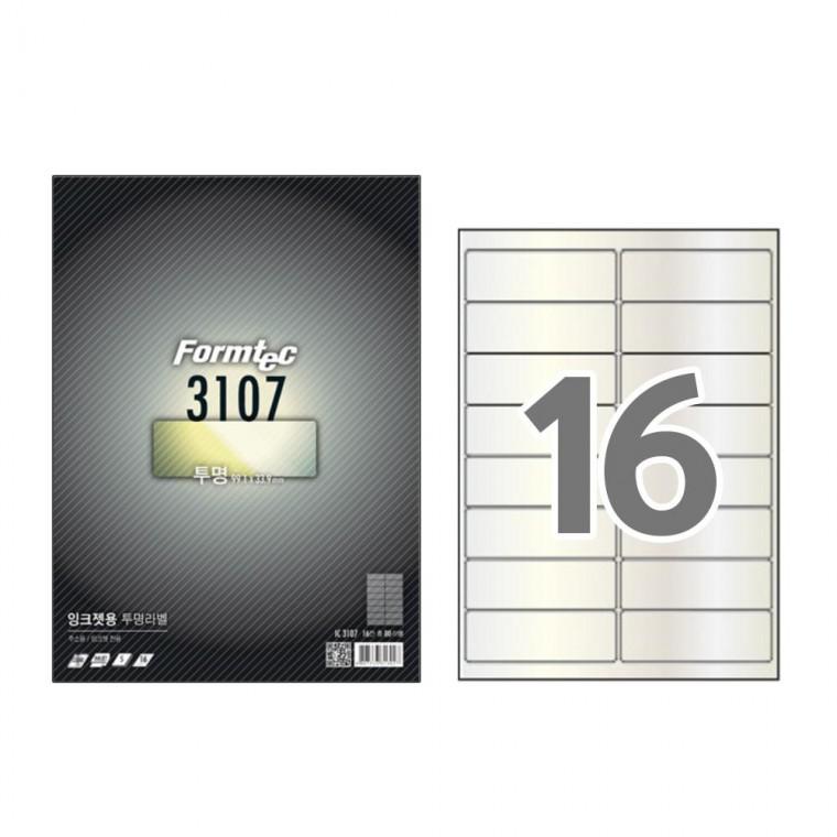 폼텍 잉크젯 투명 라벨 IC-3107 5매 16칸 99.1x33.9mm