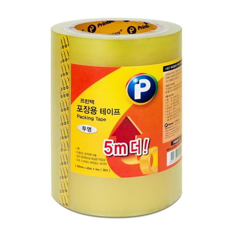 프린텍 P4845-3 포장용테이프 투명 3EA 48x45