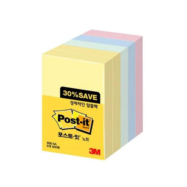 3M 포스트잇 노트 알뜰팩 656-5A (51mmx76mm)