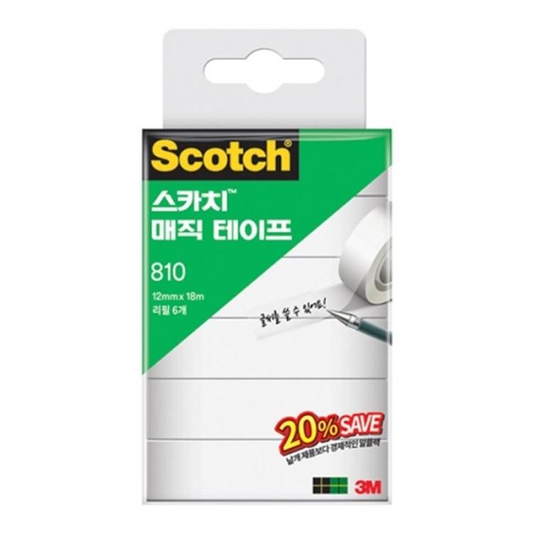 3M 스카치 3M 매직테이프 810R-6 (12mmx18m) 세이빙팩