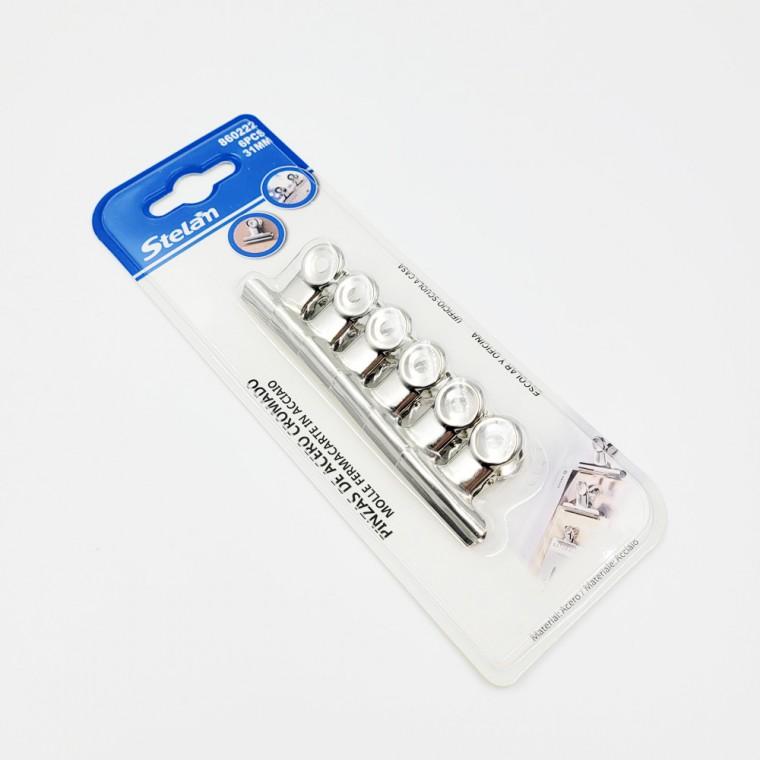 스텔란 스틸 서류 집게 초소형 31mm (6PCS)