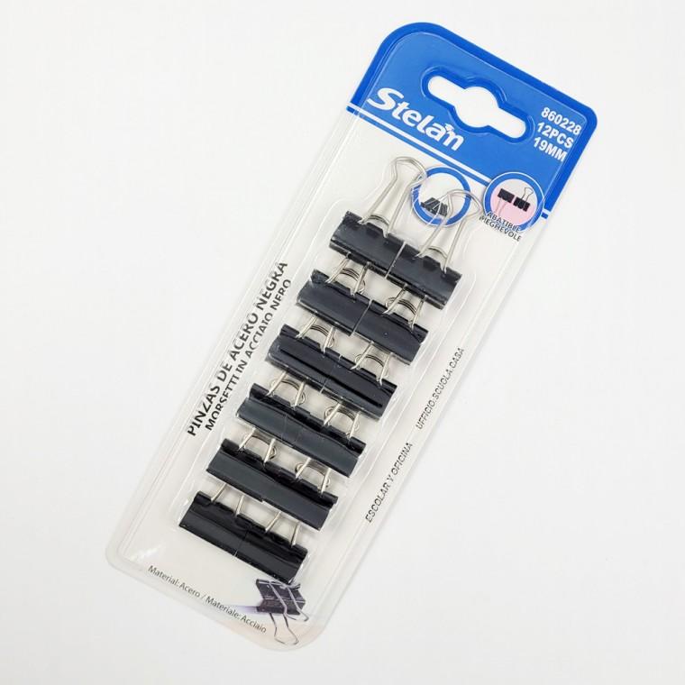 스텔란 블랙 서류 집게 클립 19mm (12PCS)