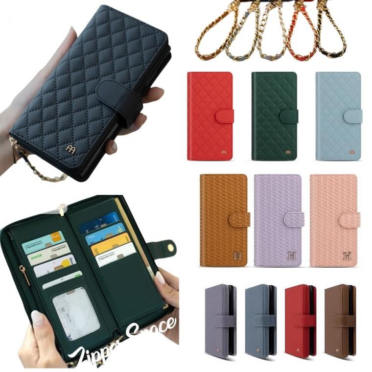 G-G) 가죽 파스텔 (라페니 3종) 지퍼 카드 지갑 케이스/갤럭시A35 5G/A356