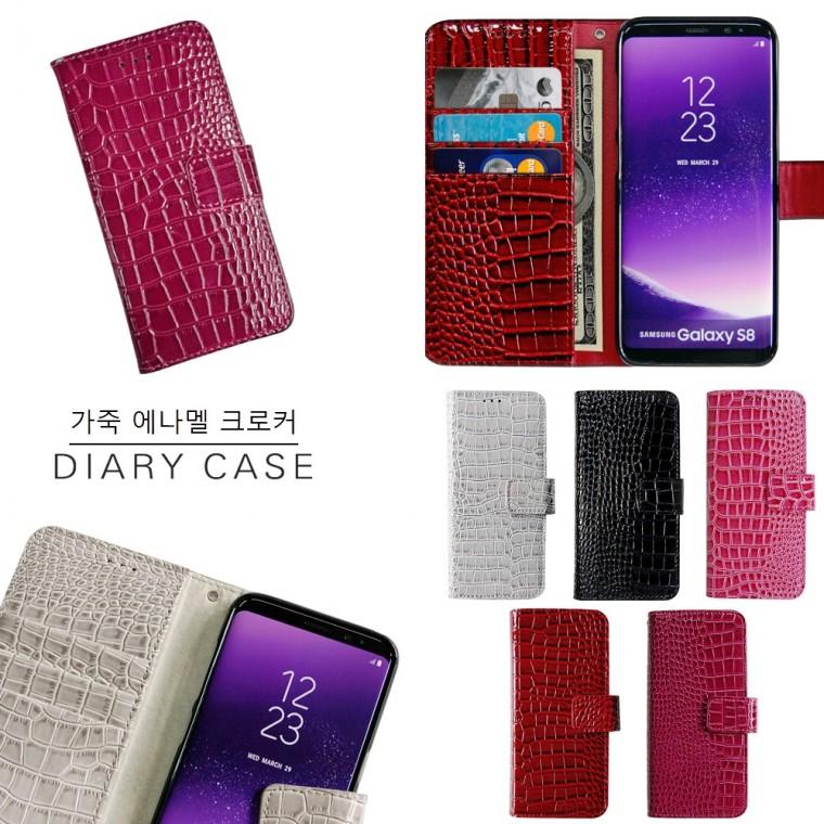 K-K) 가죽 에나멜 CX크로커 카드 슬림 지갑 케이스/갤럭시A15 LTE/A155