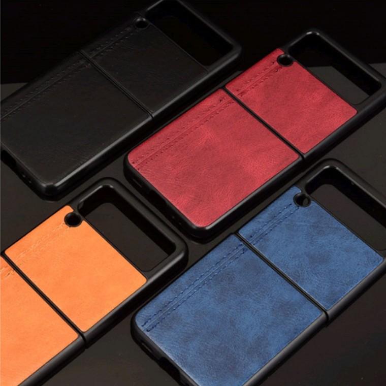 [후니케이스] 갤럭시 Z플립1/2/3/4/5/6/7 라이트레더케이스 고급스러운 가죽케이스 (4컬러)