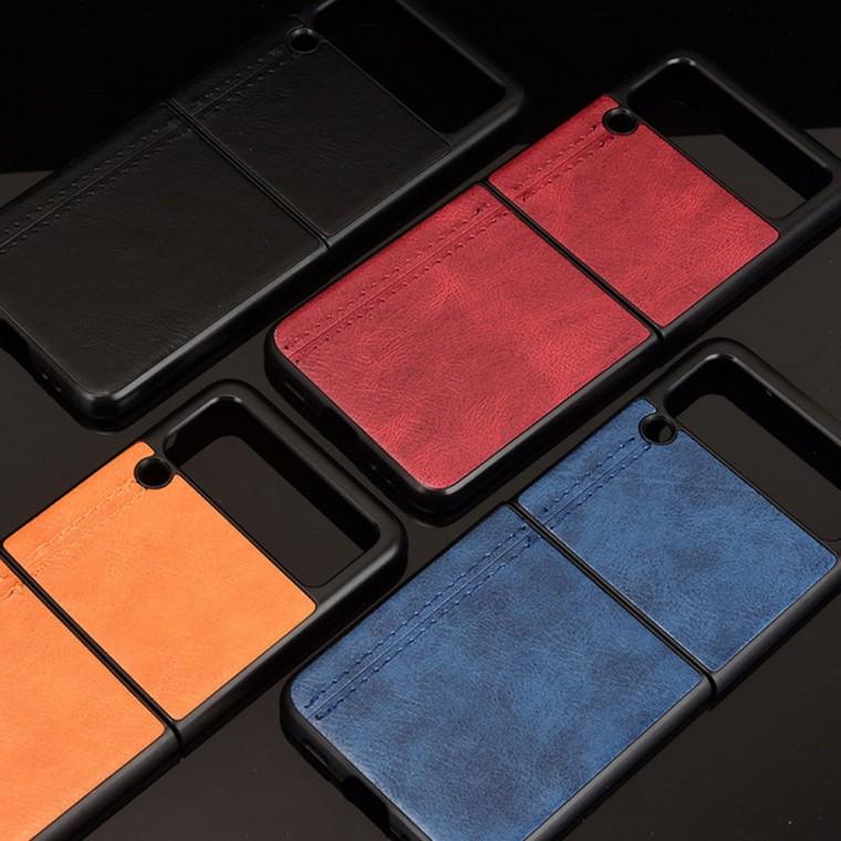 [후니케이스] 갤럭시 Z플립1/2/3/4/5/6/7 라이트레더케이스 고급스러운 가죽케이스 4종