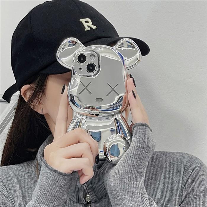 베어브릭 크롬 일체형 풀커버 케이스