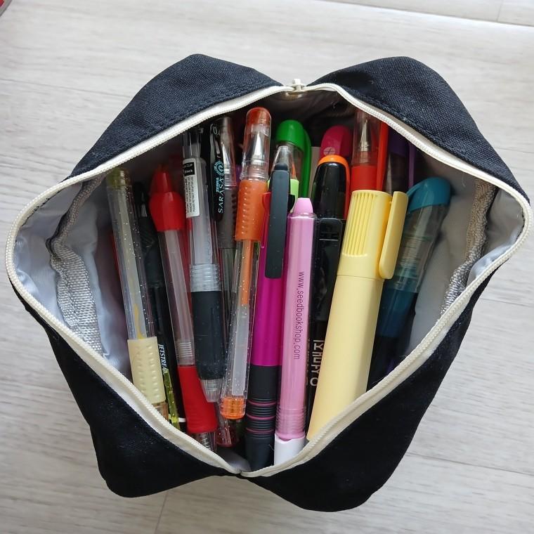 대용량 캔버스 필통 펜슬 케이스 다용도 파우치