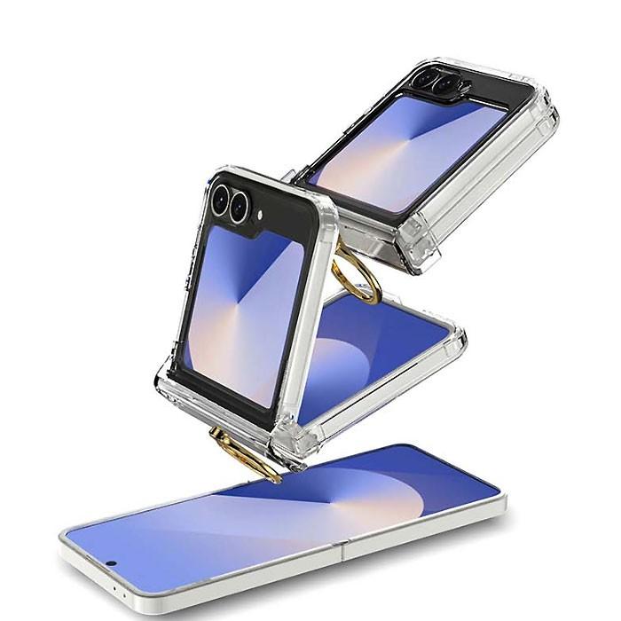 갤럭시플립4/5/6/7 더붐 힌지가드 골드링 마그네틱 투명 케이스 J2