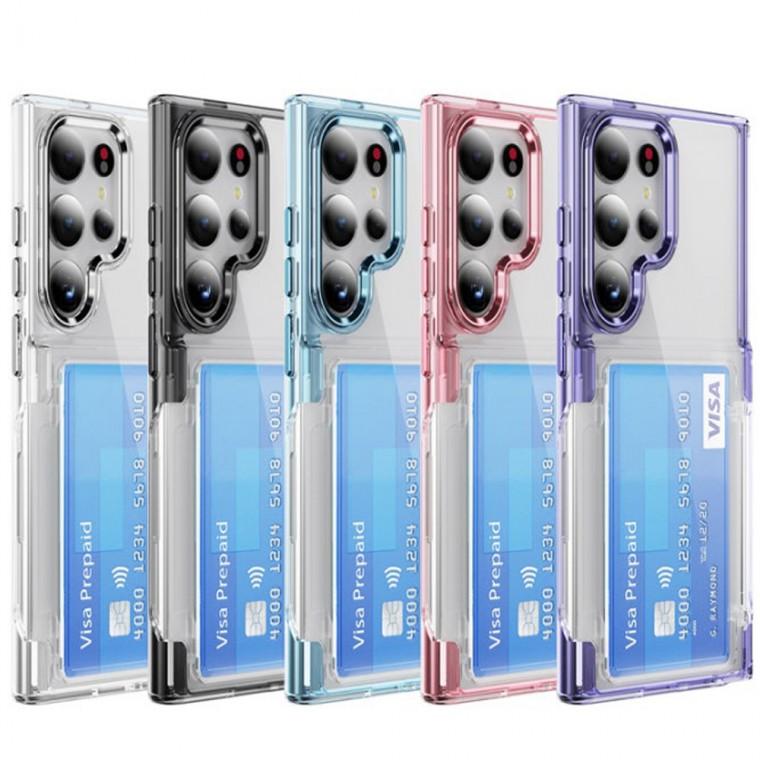 갤럭시S22울트라 피앙 카드 2장 수납 포켓 투명 케이스