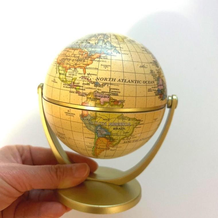 10cm 지름 미니 골드 지구본
