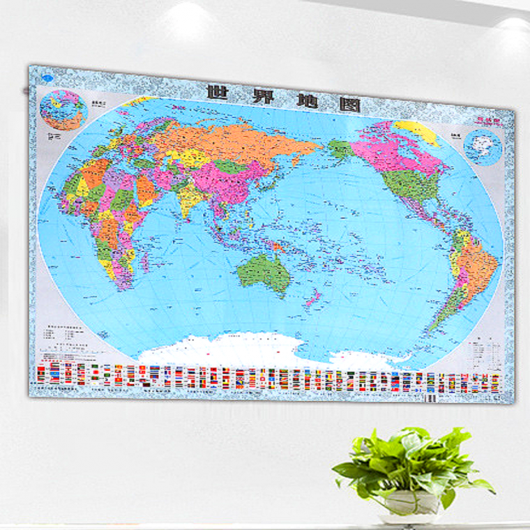 중국어 교육용 여행용 세계여행 대형 세계지도 (발수코팅형)