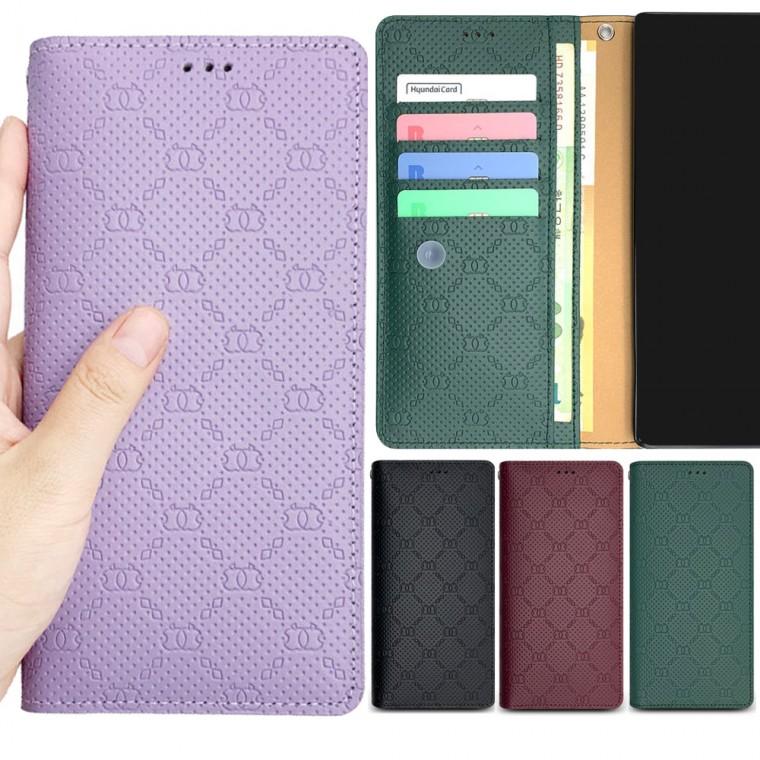 LG X4 2019 천연가죽 플립 케이스 지갑 아키 X420