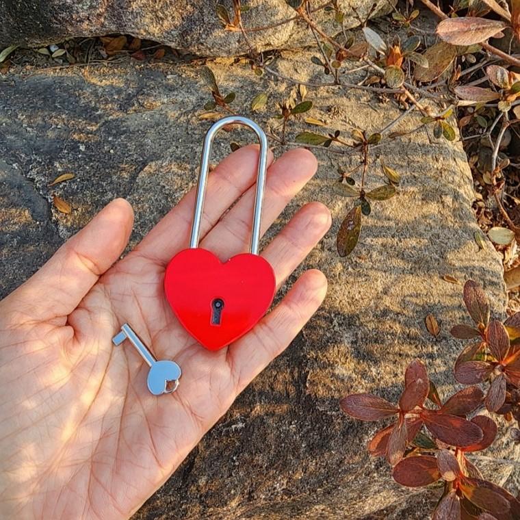 1P 커플 하트 연인 자물쇠 열쇠 세트 프로포즈 고백