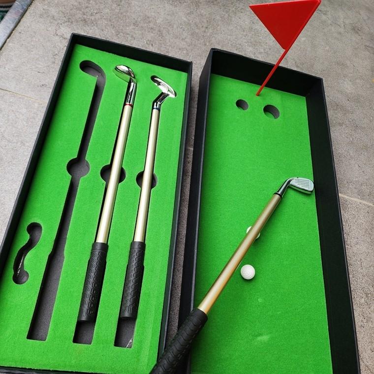 골프채 모양의 3색 볼펜 스크린골프 골프 대회 선물용