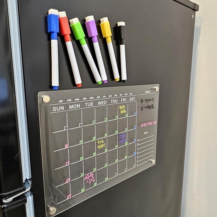 자석 아크릴 투명보드 스케줄러 6색마카 포함