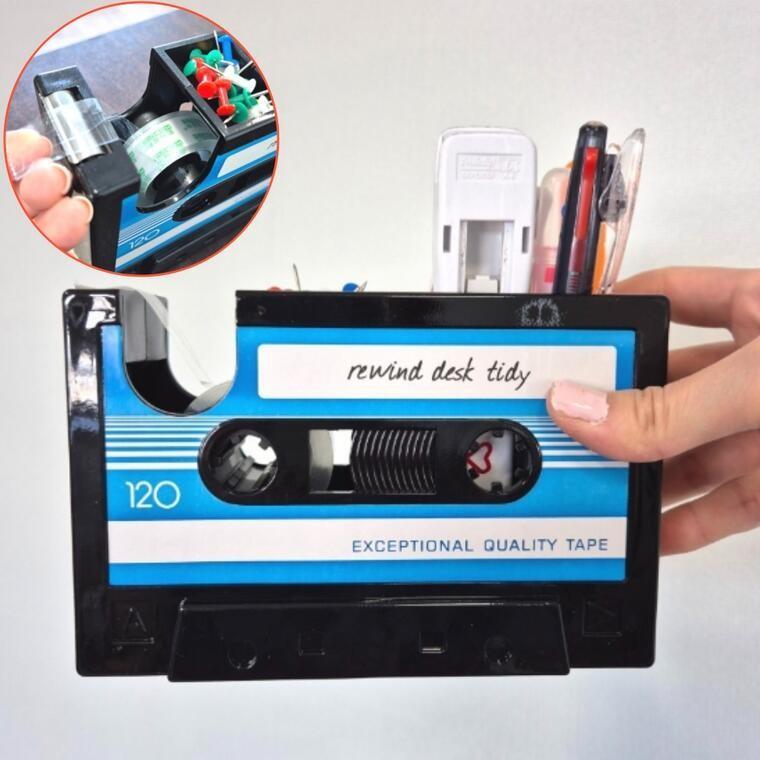 시원한 카세트테잎 필통 책상 정리 여름 학습 통풍 펜꽂이 빈티지 레트로 수납