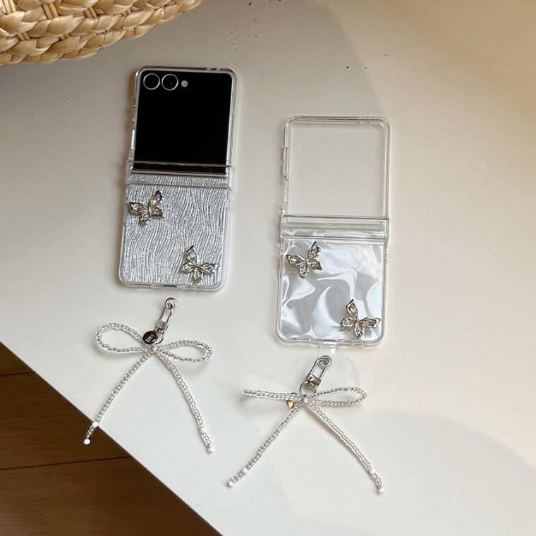 Z플립7 하이엔드 체인 플라워 홀로그램 하드 투명 케이스