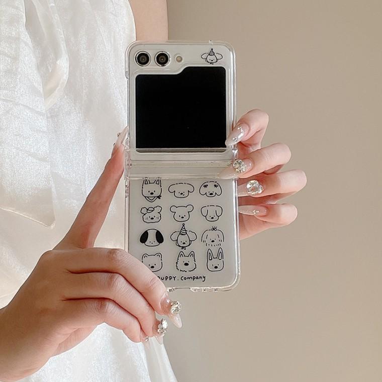 Z플립7 강아지 투명 힌지 커버 케이스