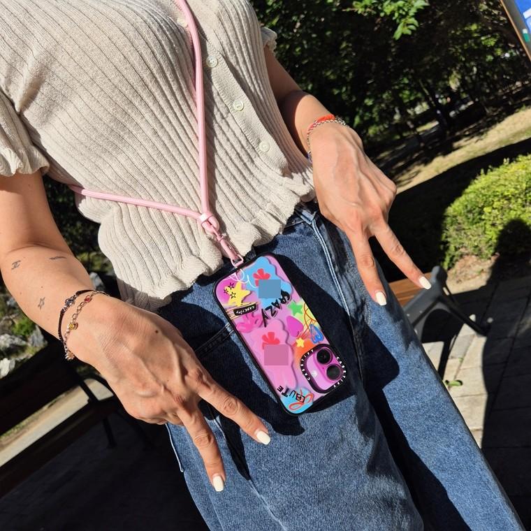 길이조절 핸드폰 스트랩 도난 분실 방지