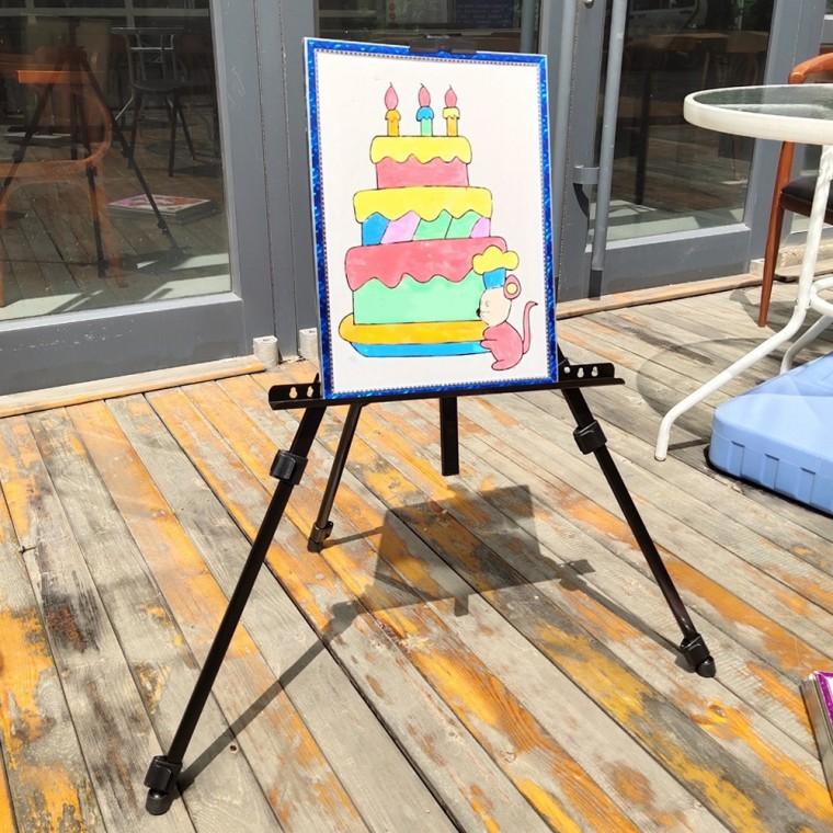 대형 접이식 철제 이젤 거치대 일반 휴대용 삼각 스틸 (특가)