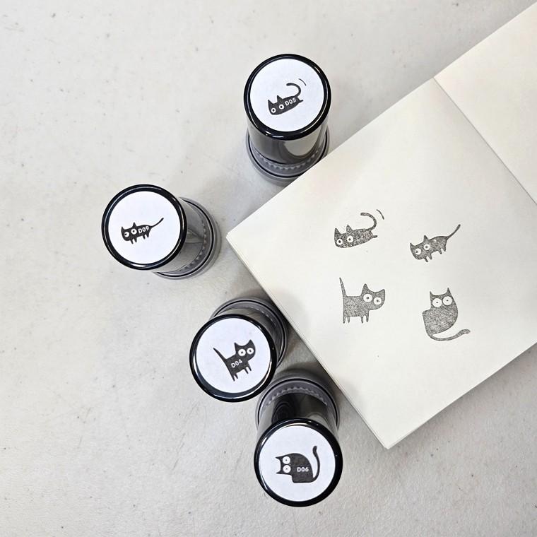 고양이 스탬프 4종 세트 다꾸템