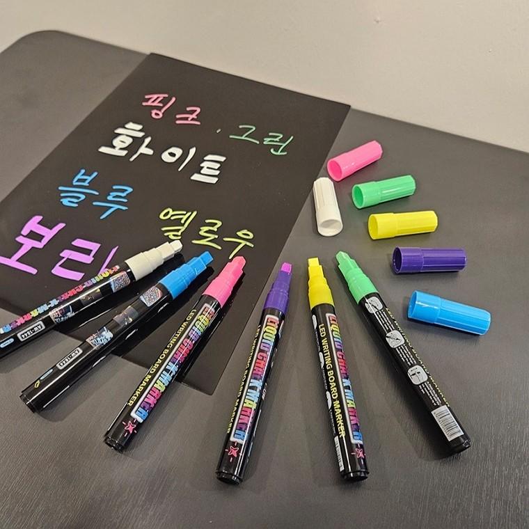 네모닙 2cm 굵은 블랙보드 6색 마카펜