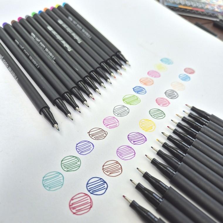번짐없는 0.4mm 24색 얇은 마카펜 웹툰 그림 미술학원