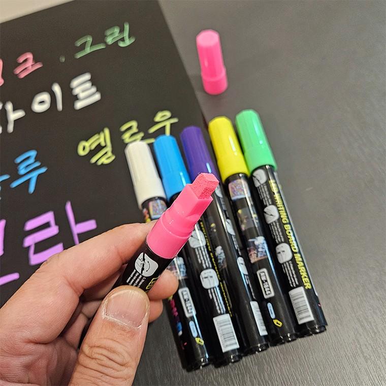 굵은 2cm 네모닙 6색 블랙 보드마카 사무용 문구