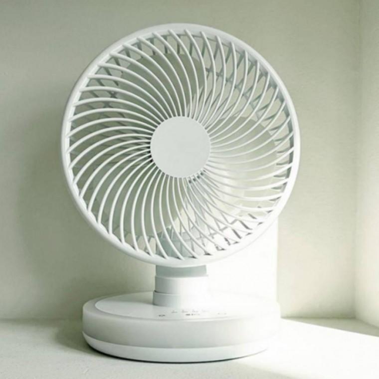무선 미니 6인치 자동회전 탁상용 저소음 무드등 선풍기 LED