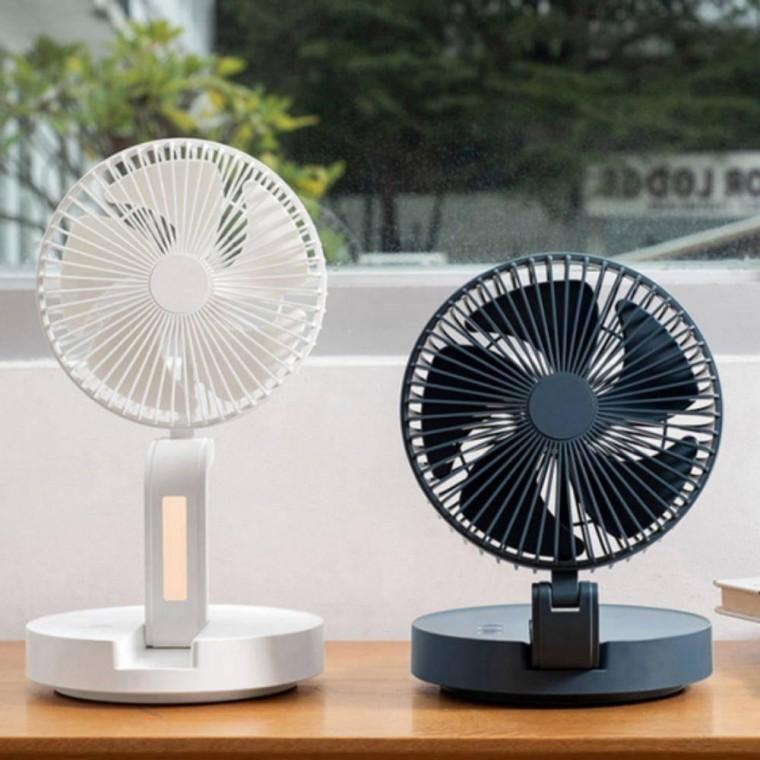 회전 자동 LED 조명 스탠드 폴딩 무선 선풍기 무드등 겸용
