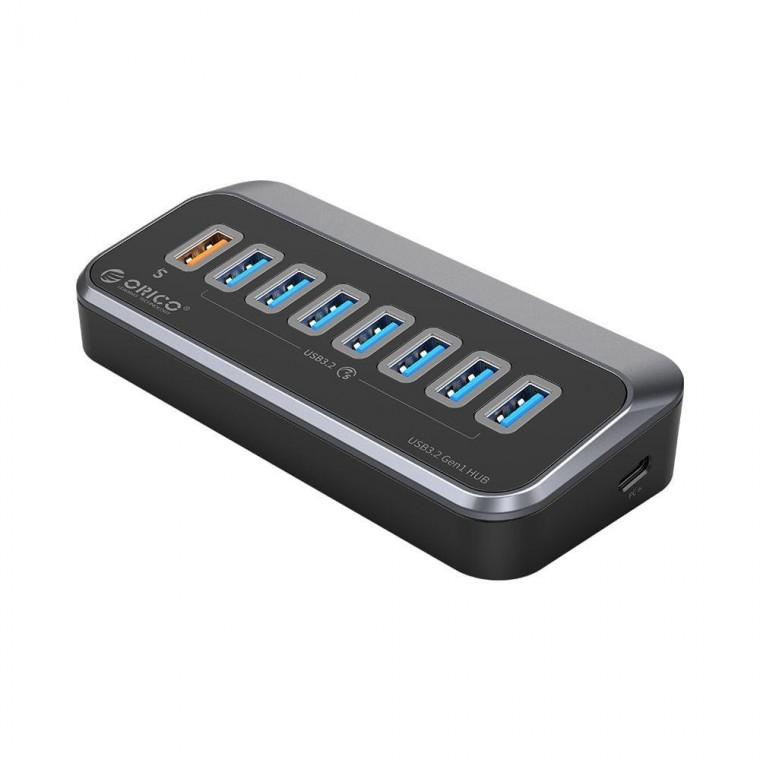 오리코 8포트 USB허브 유전원 QC충전 USB3.2 M3U3-7AQ