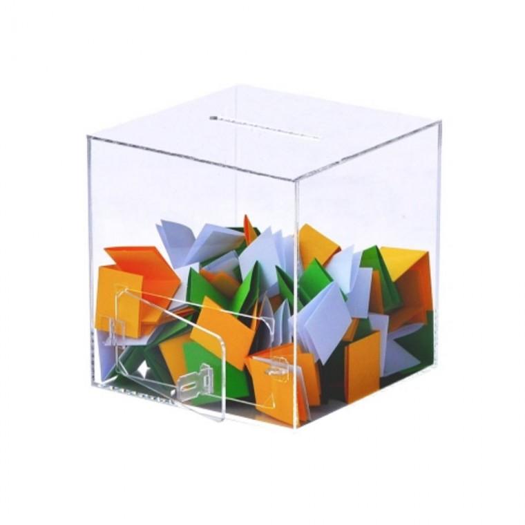 투명 모금함 중형 250x250x250mm 추첨상자 자선기부함 경품뽑기통