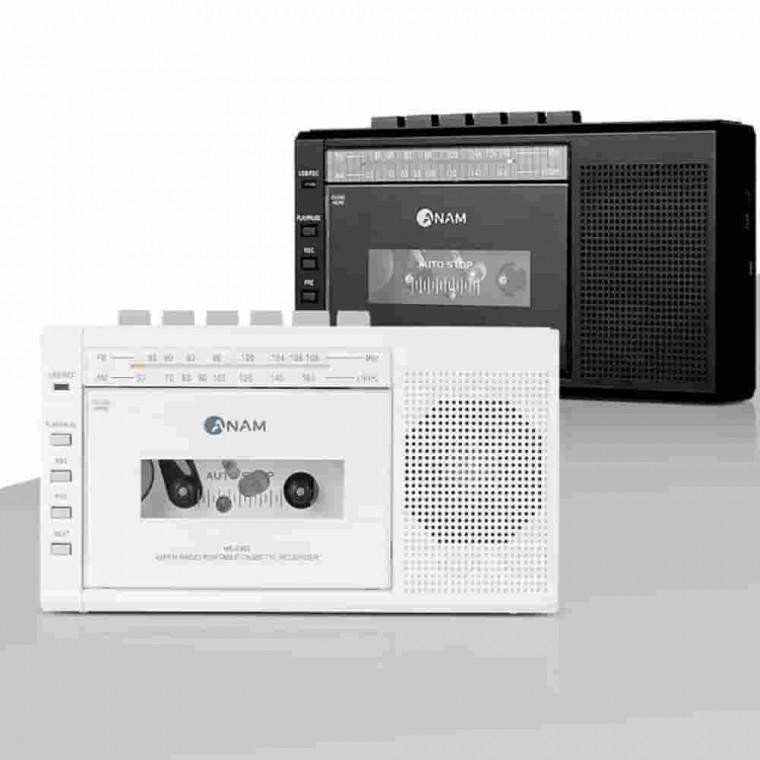 블랙 카세트 테이프플레이어 카세트녹음기 소형라디오 휴대용라디오 MP3플레이어