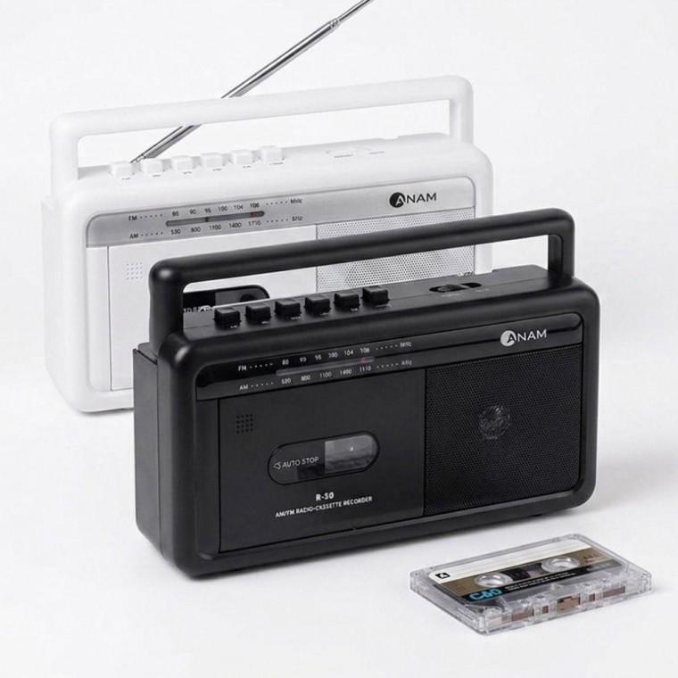 카세트 플레이어 AM FM 라디오 MP3 USB 메모리재생 손잡이 아남