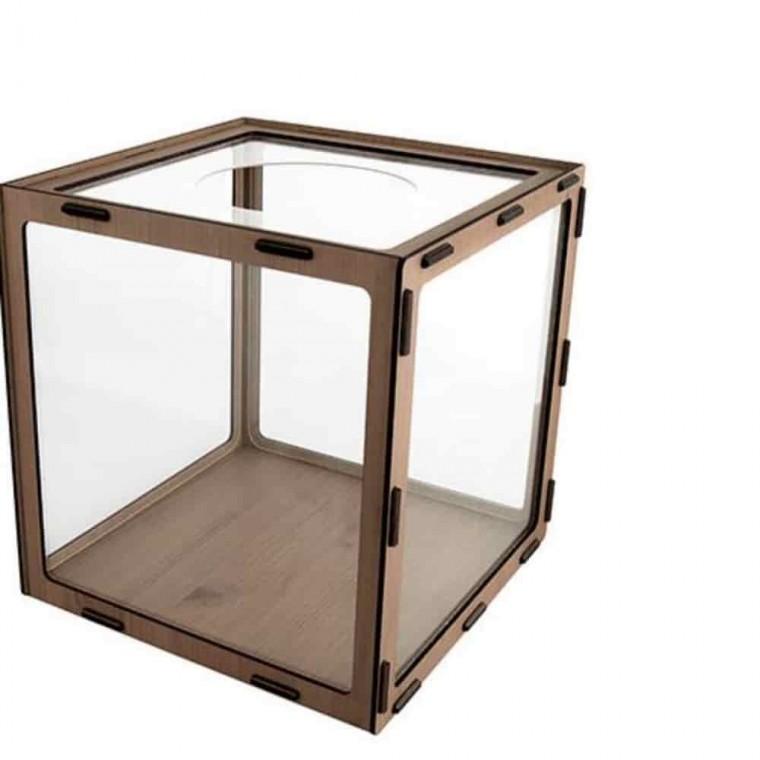 경품추첨함 아크릴함 아크릴응모함 응모함 DIY 갈색