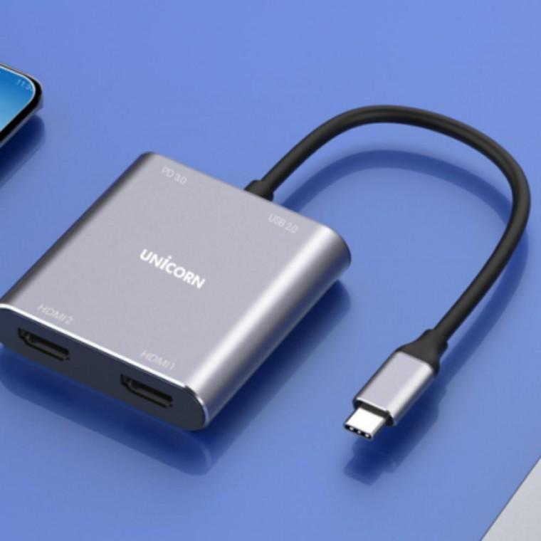 USB C타입 케이블 HDMI 듀얼 디스플레이 컨버터