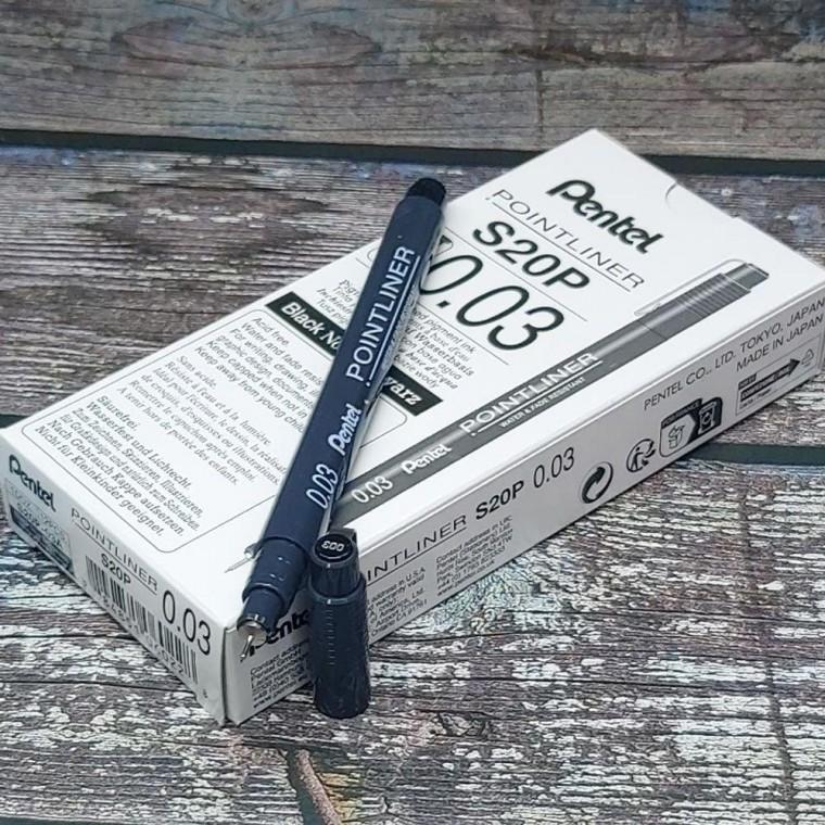 스케치/드로잉펜-펜텔 포인트라이너 0.03mm 12자루