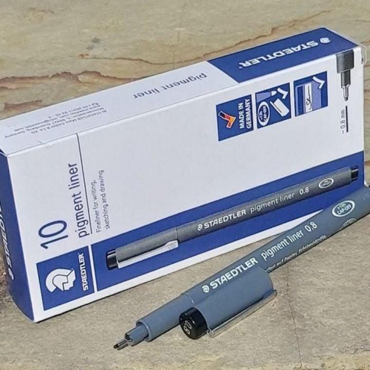 스테들러 0.8mm Fineliner pigment liner 블랙 1다스