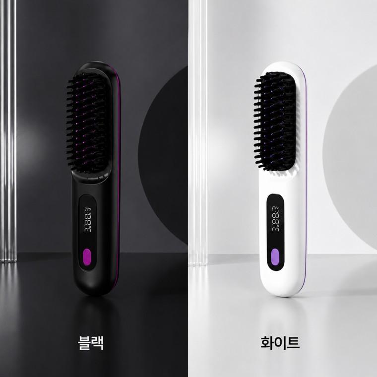 무선고데기 빗 미니 미용실 고대기 휴대용 볼륨 매직 헤어 뿌리 앞머리