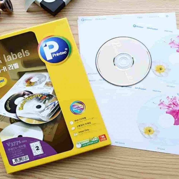 CD DVD 라벨 100매 잉크젯용 무광라벨지 원형라벨지 라벨디자인 CD꾸미기