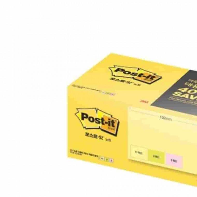 포스트잇 노트 15A 대용량팩 102x76mm 떡메모지 점착메모지 점착식메모지 메모종이