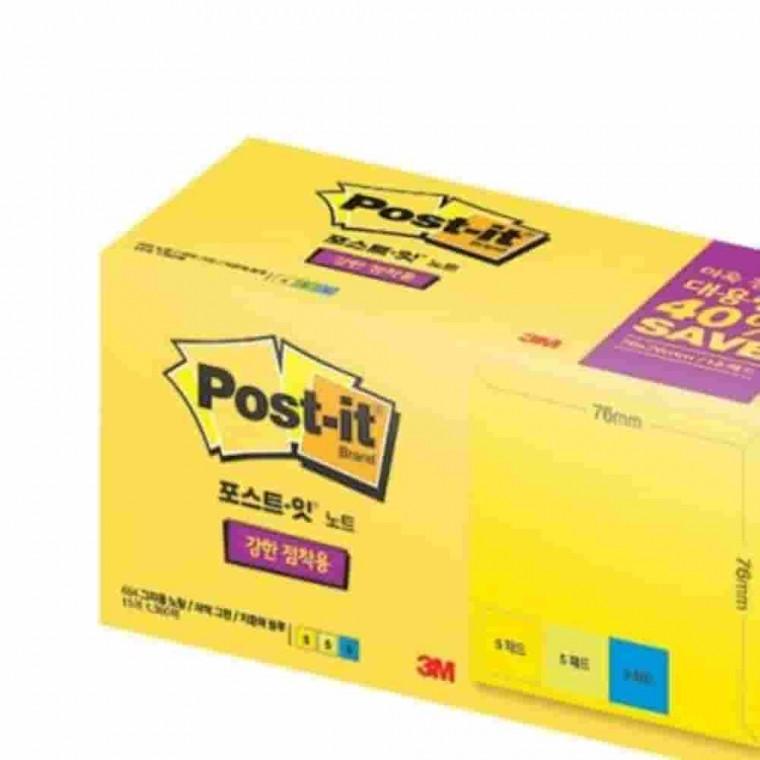 포스트잇 노트 15A 대용량팩 76x76mm 떡메모지 점착식메모지 접착메모지 데스크메모지