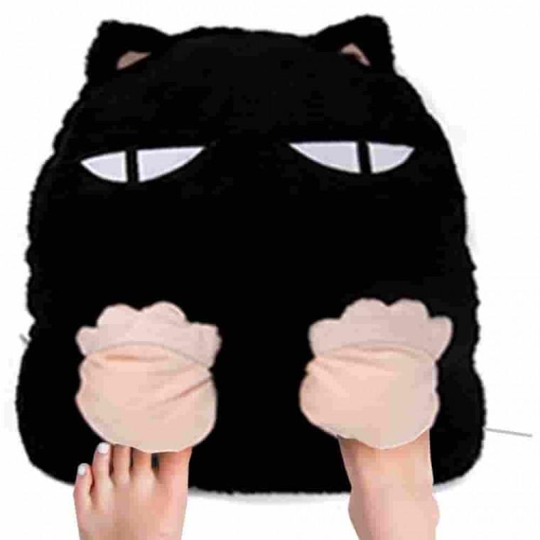 블랙캣 USB 발열쿠션 발온열기 캐릭터발난로 온열발난로 발보온기 사무실발난로