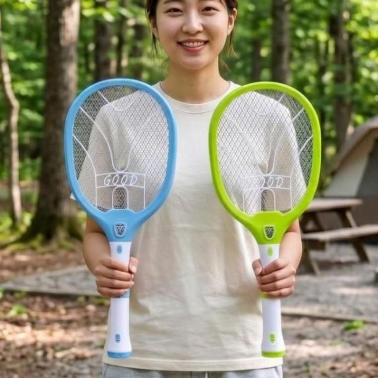 원버튼 해충킬러 충전식 전기 모기채 겸용 후레쉬