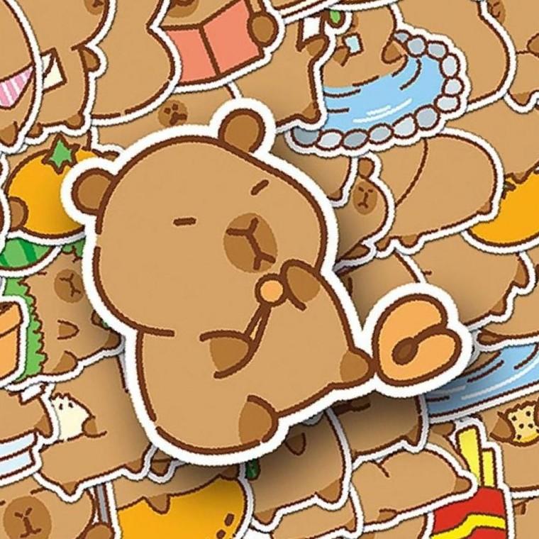 카피바라 방수 데코 스티커 7P 노트북 캐리어 꾸미기