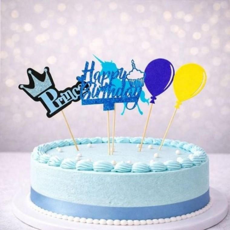 남자아이 파티소품 왕자님 생일 케이크토퍼